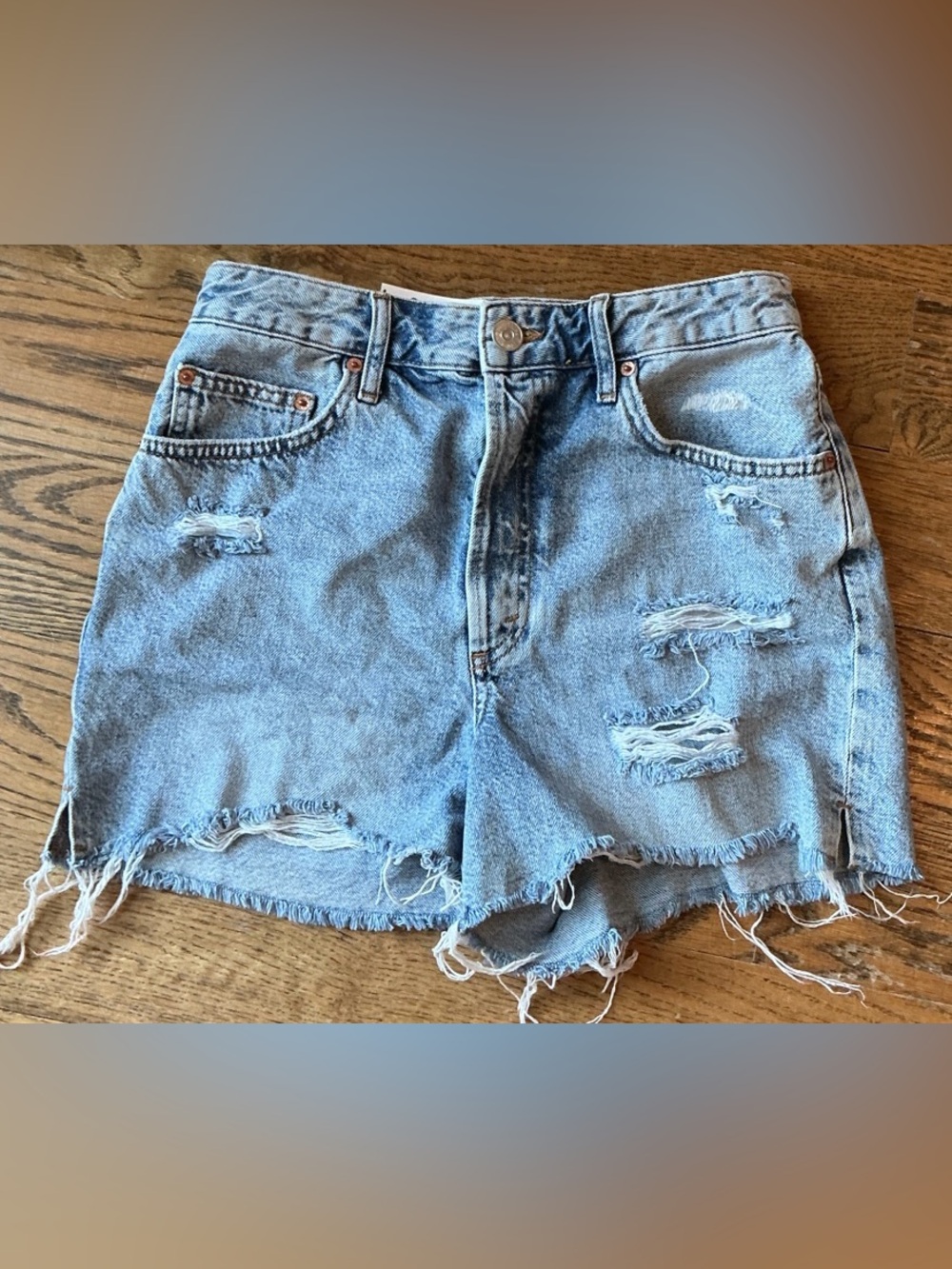 BDG Urban Outfitters Surf Shorts Size 27 Distressed High Rise Cutoff Denim